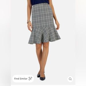 NWT Kasper Tweed Flounce Hem Ruffle Pencil Skirt Pale Yellow Size 4 Women Easter